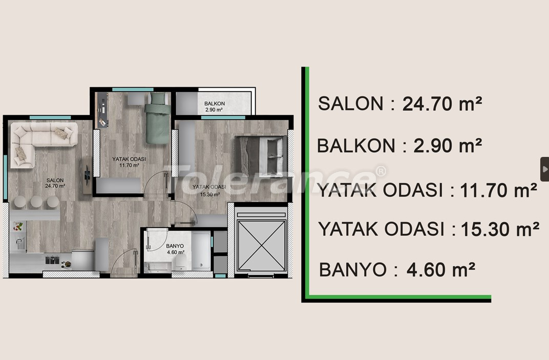 Квартира от застройщика в Мезитли, Мерсин вид на море с бассейном в рассрочку: купить недвижимость в Турции - 106559