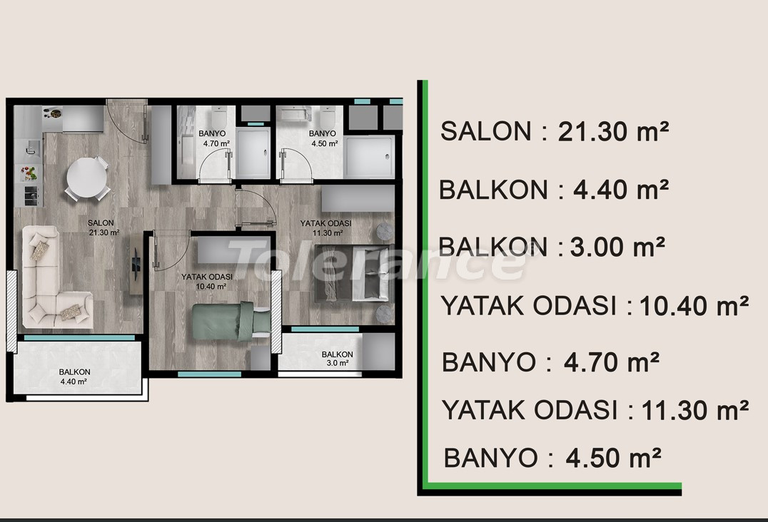 Квартира от застройщика в Мезитли, Мерсин вид на море с бассейном в рассрочку: купить недвижимость в Турции - 106561