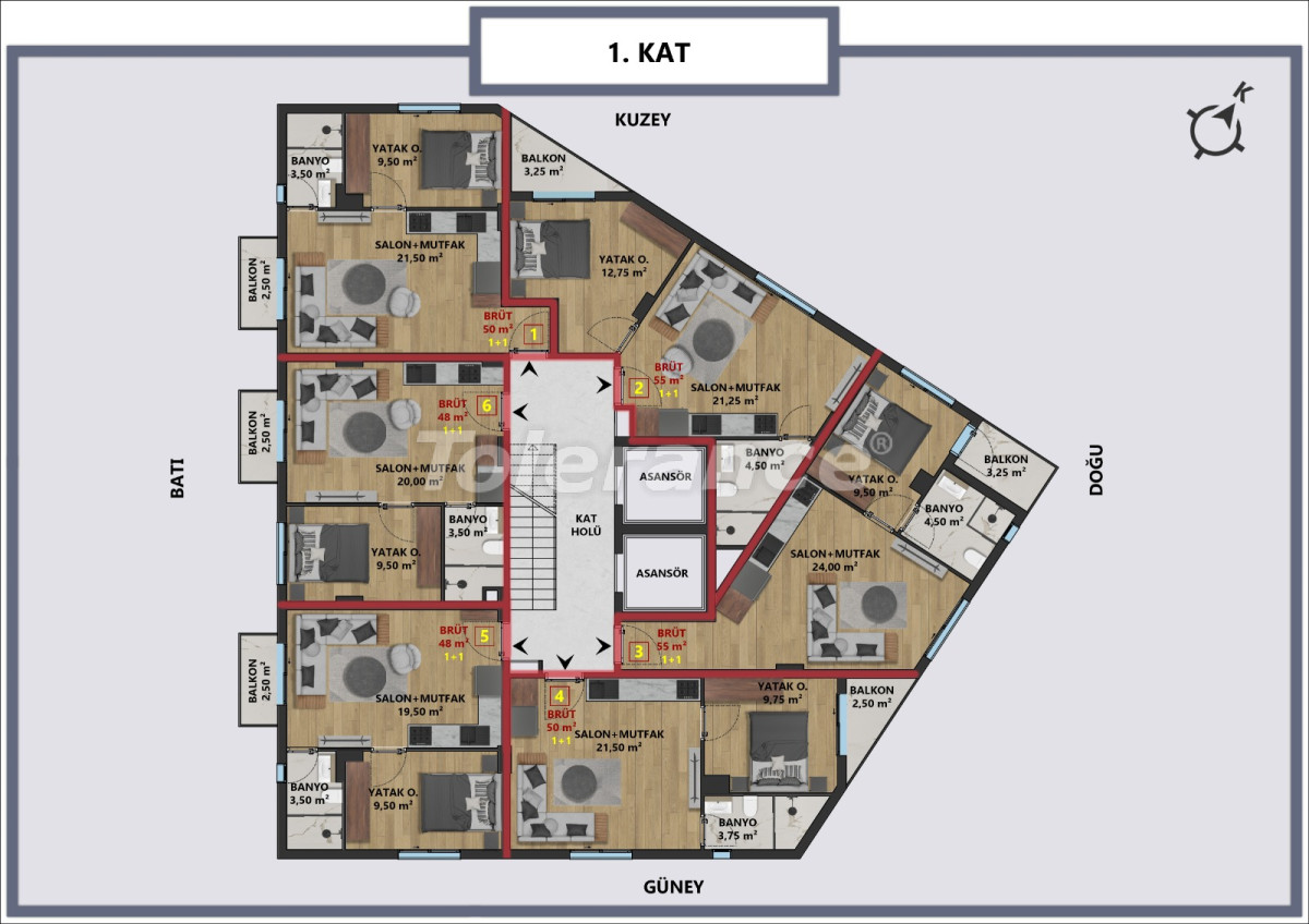 Квартира от застройщика в Муратпаша, Анталия в рассрочку: купить недвижимость в Турции - 105565