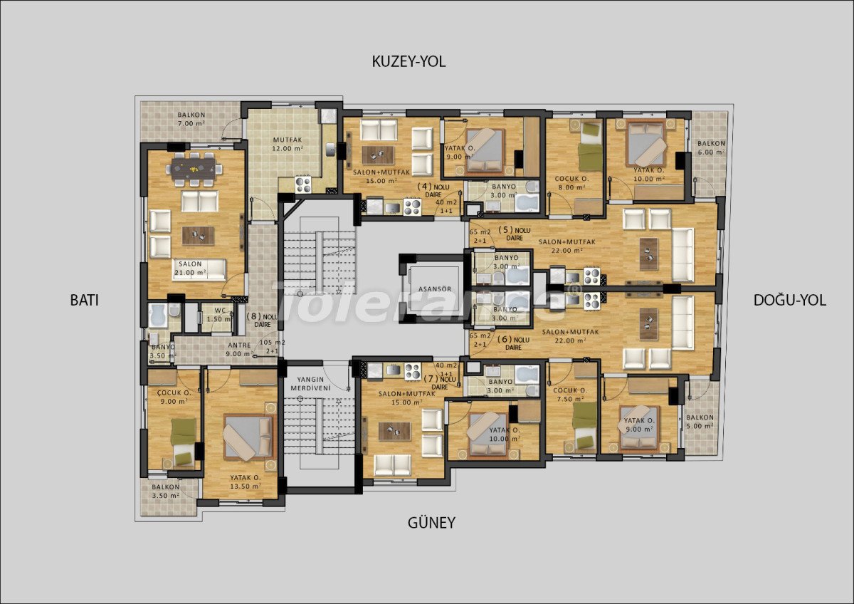 Квартира от застройщика в Муратпаша, Анталия: купить недвижимость в Турции - 12377