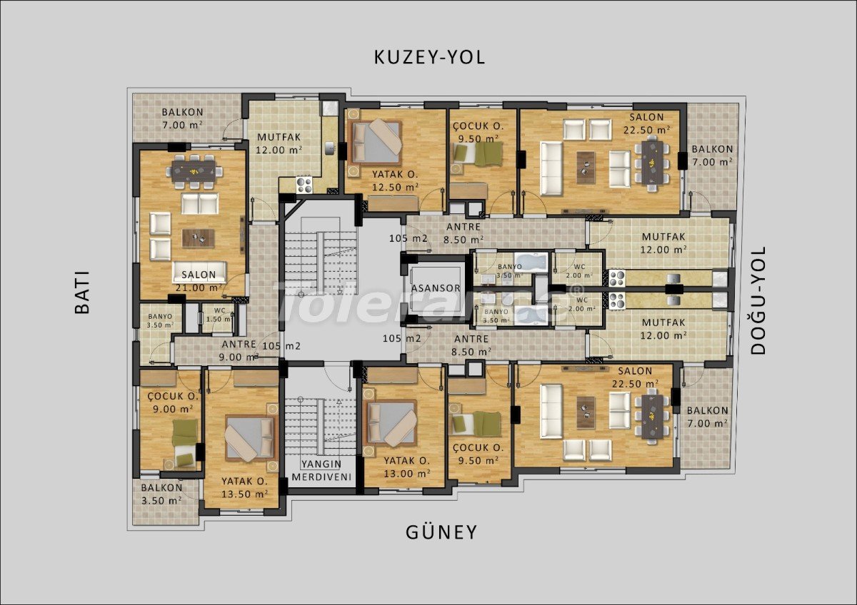 Квартира от застройщика в Муратпаша, Анталия: купить недвижимость в Турции - 12378