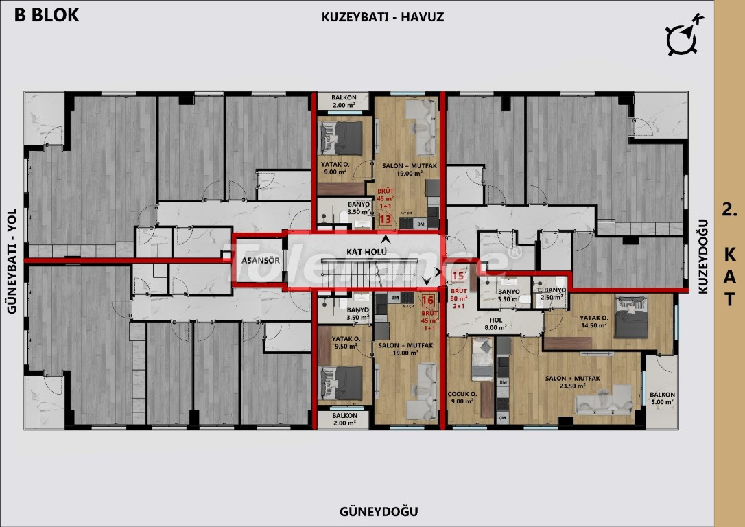 Квартира от застройщика в Муратпаша, Анталия с бассейном в рассрочку: купить недвижимость в Турции - 132177