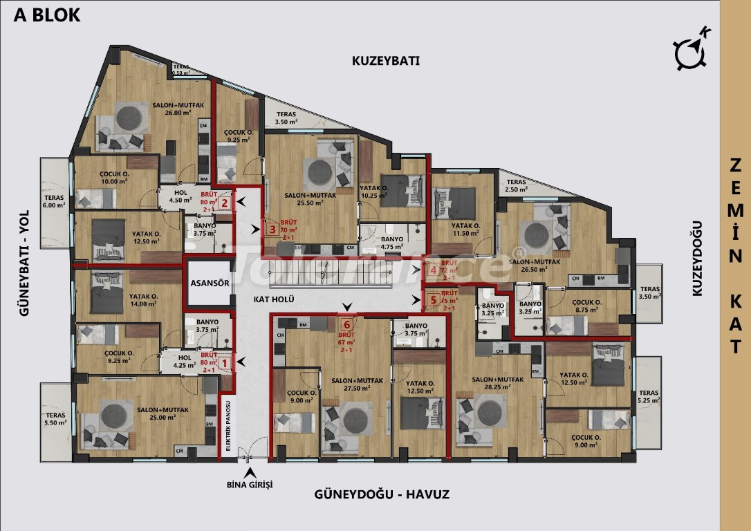 Квартира от застройщика в Муратпаша, Анталия с бассейном в рассрочку: купить недвижимость в Турции - 132182