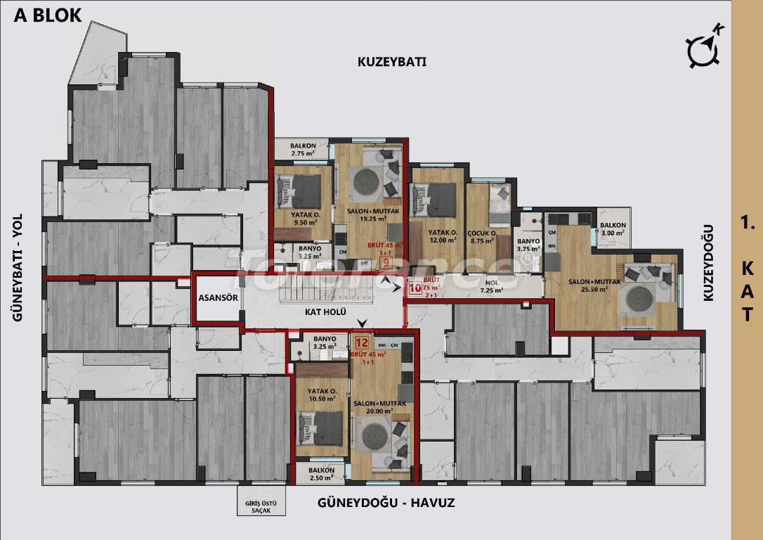 Квартира от застройщика в Муратпаша, Анталия с бассейном в рассрочку: купить недвижимость в Турции - 132184