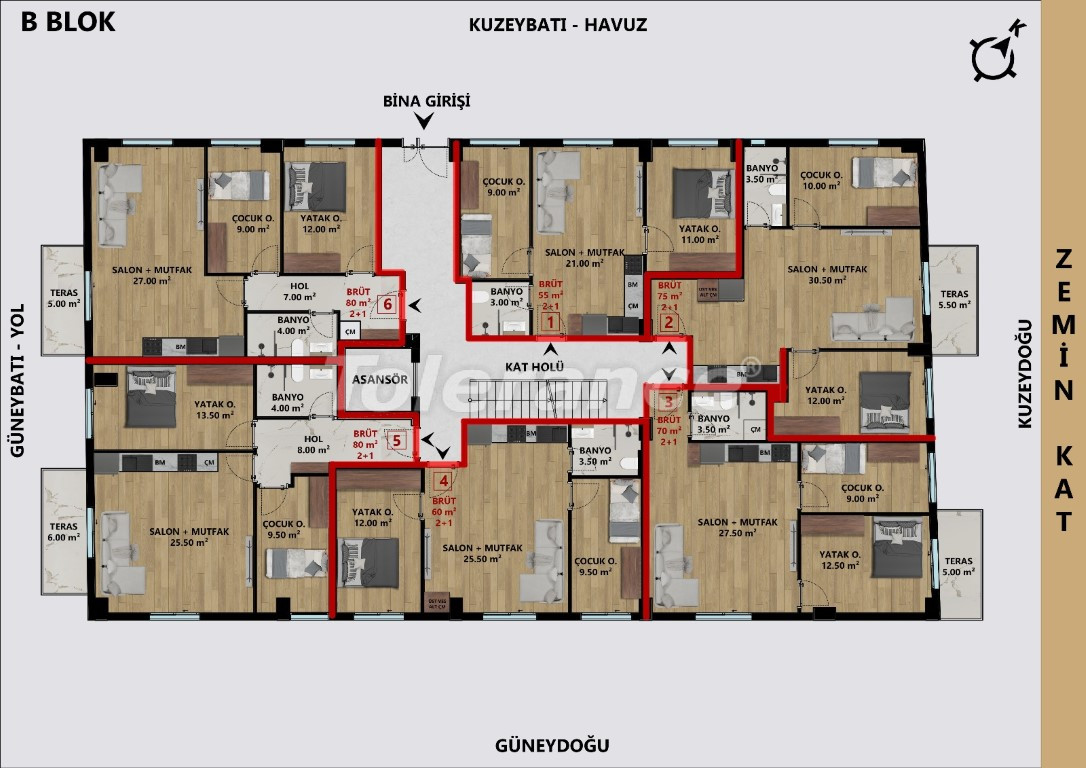 Квартира от застройщика в Муратпаша, Анталия с бассейном в рассрочку: купить недвижимость в Турции - 132186