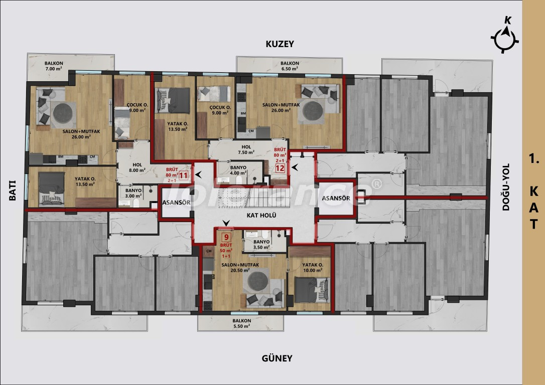 Квартира от застройщика в Муратпаша, Анталия в рассрочку: купить недвижимость в Турции - 137373