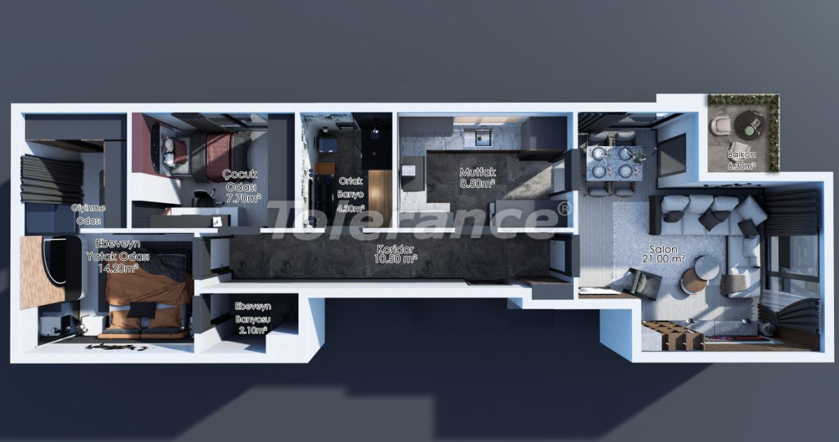 Квартира от застройщика в Муратпаша, Анталия: купить недвижимость в Турции - 138545