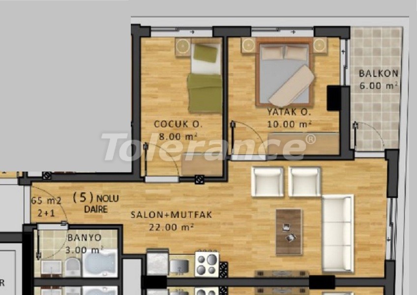 Квартира в Муратпаша, Анталия: купить недвижимость в Турции - 34075