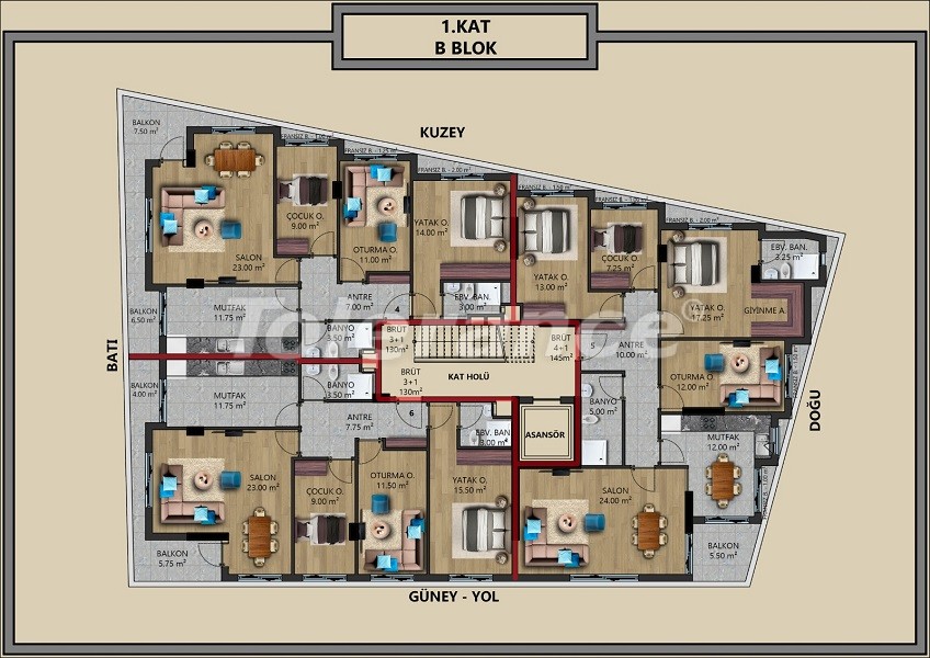 Квартира от застройщика в Муратпаша, Анталия: купить недвижимость в Турции - 44708