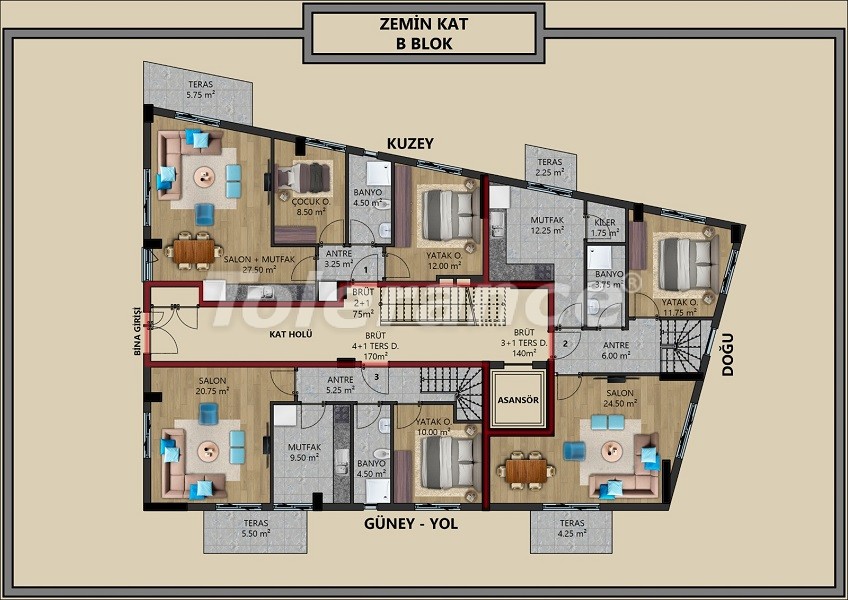 Квартира от застройщика в Муратпаша, Анталия: купить недвижимость в Турции - 44711