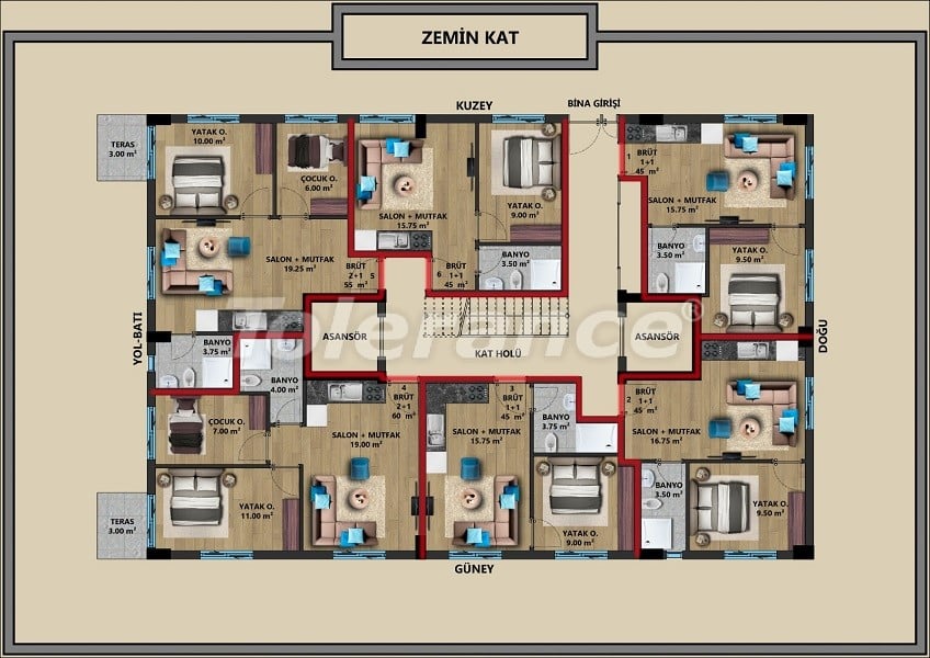 Квартира от застройщика в Муратпаша, Анталия: купить недвижимость в Турции - 44723