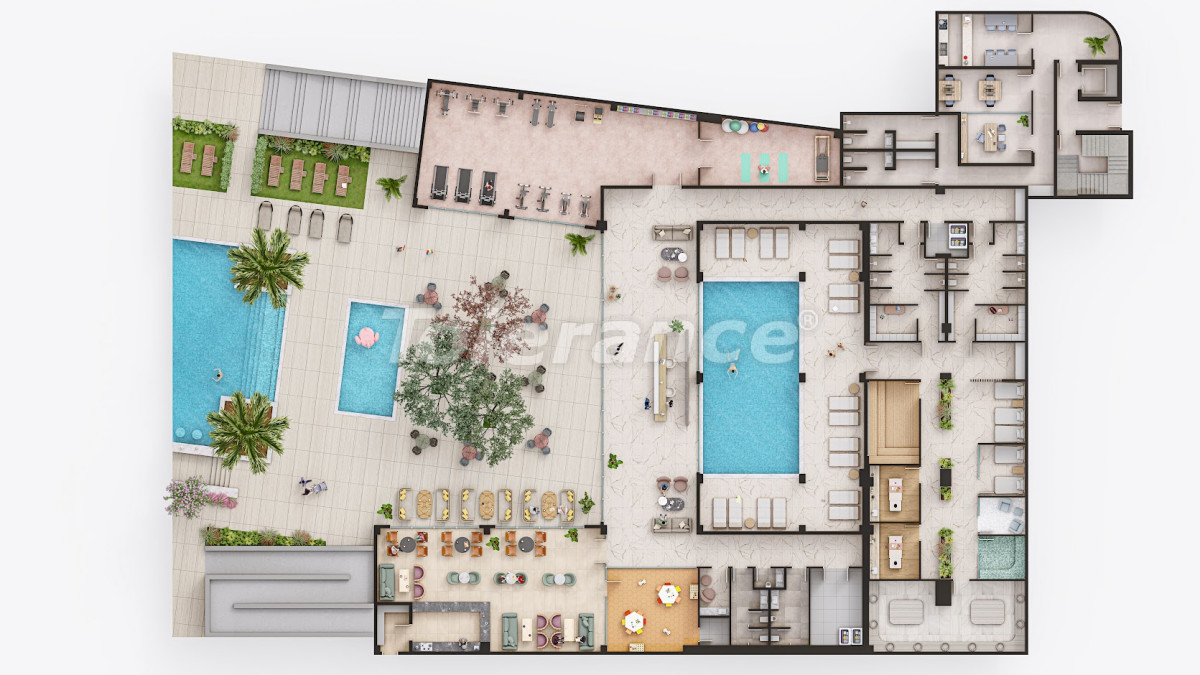 Квартира от застройщика в Оба, Аланья с бассейном в рассрочку: купить недвижимость в Турции - 83693