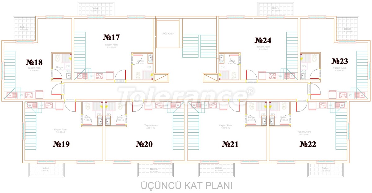 Квартира от застройщика в Пайаллар, Аланья с бассейном в рассрочку: купить недвижимость в Турции - 60635
