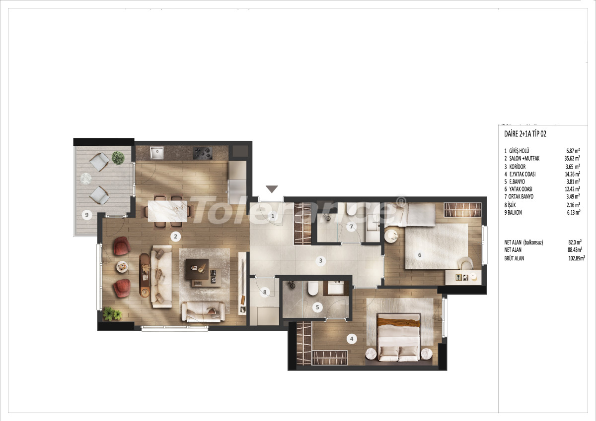 Квартира от застройщика в Пендик, Стамбул вид на море в рассрочку: купить недвижимость в Турции - 132535