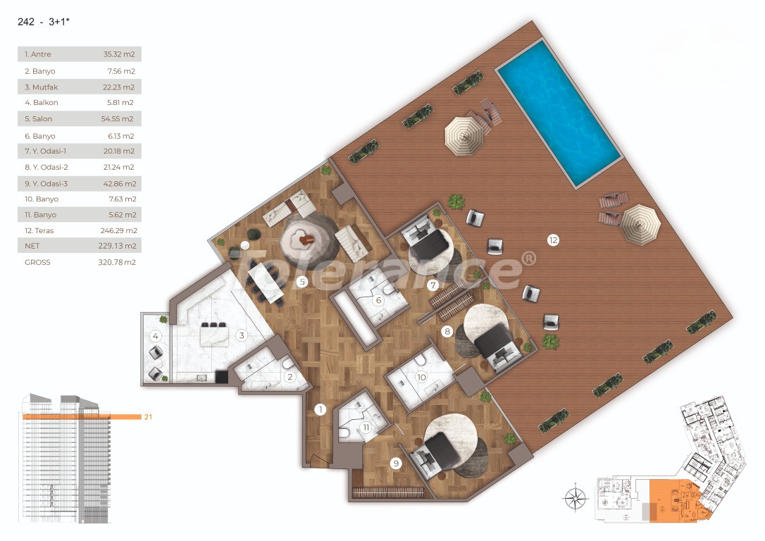 Квартира от застройщика в Сарыер, Стамбул вид на море с бассейном в рассрочку: купить недвижимость в Турции - 131816