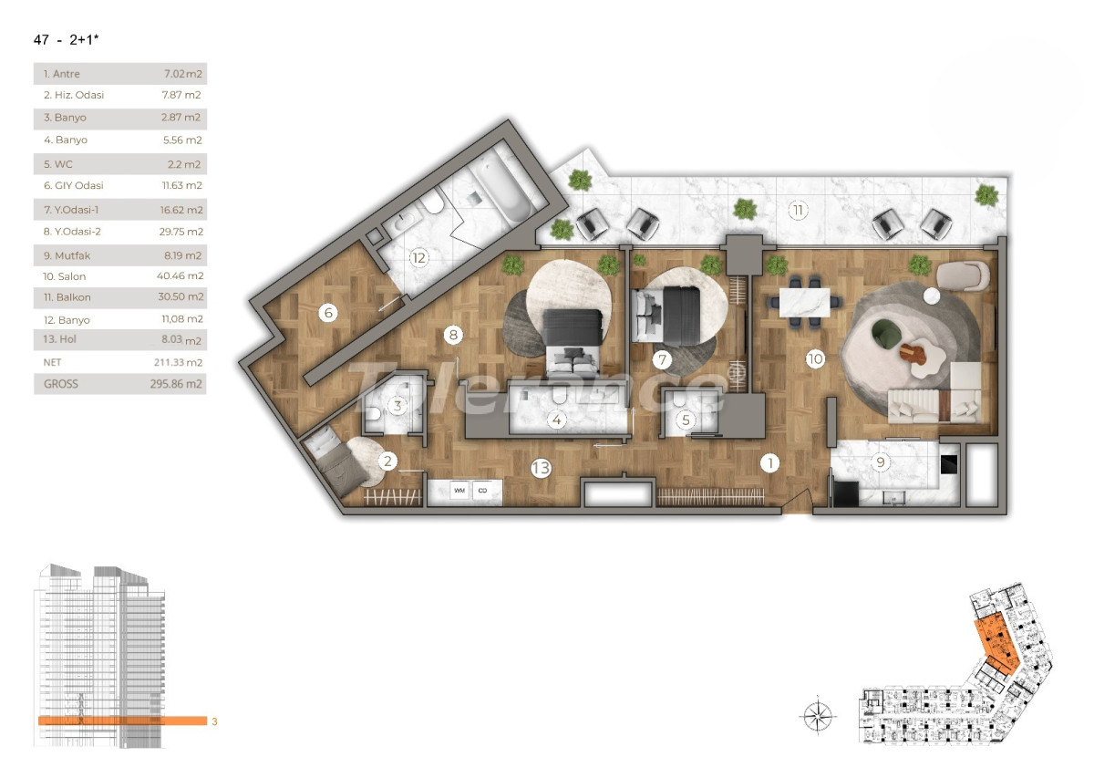 Квартира от застройщика в Сарыер, Стамбул вид на море с бассейном в рассрочку: купить недвижимость в Турции - 131817