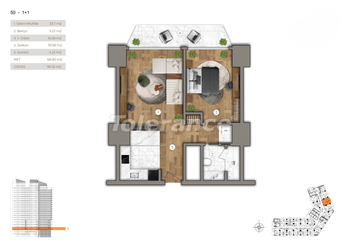 Квартира от застройщика в Сарыер, Стамбул вид на море с бассейном в рассрочку: купить недвижимость в Турции - 131818