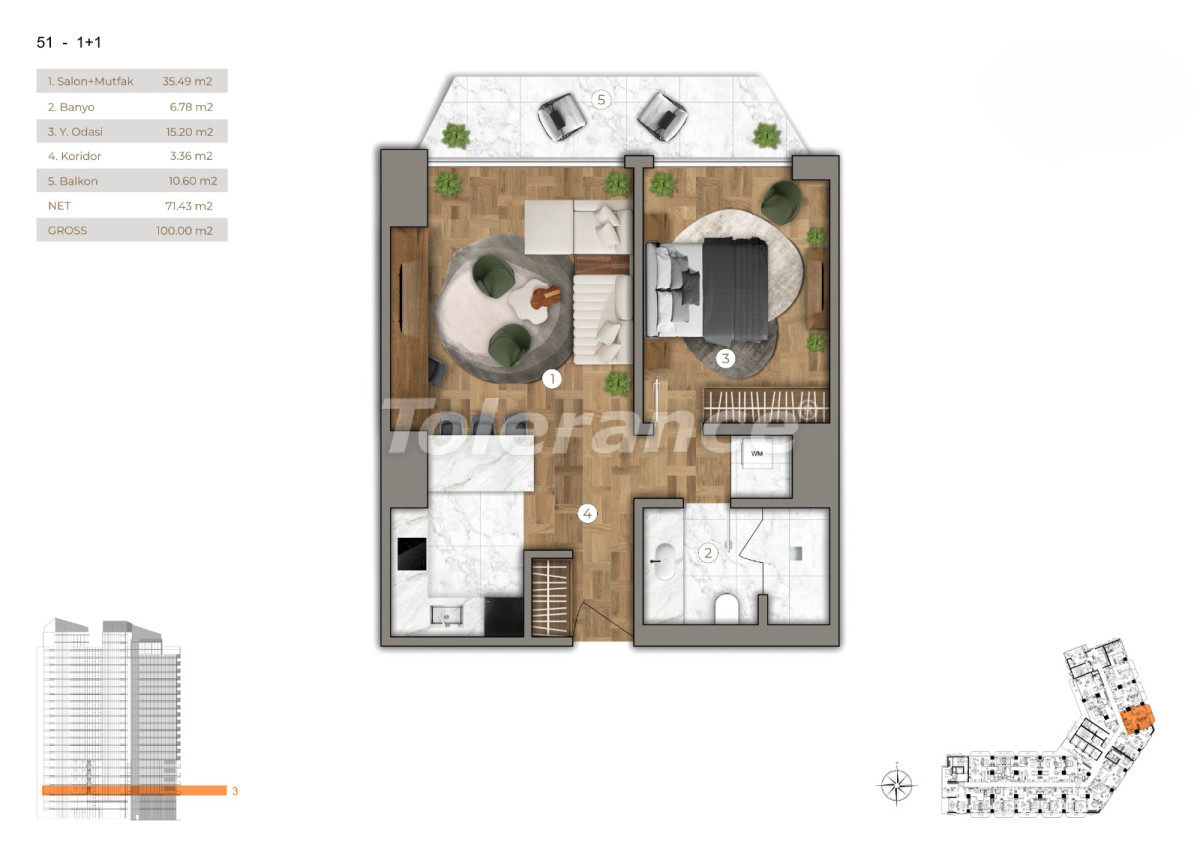 Квартира от застройщика в Сарыер, Стамбул вид на море с бассейном в рассрочку: купить недвижимость в Турции - 131819