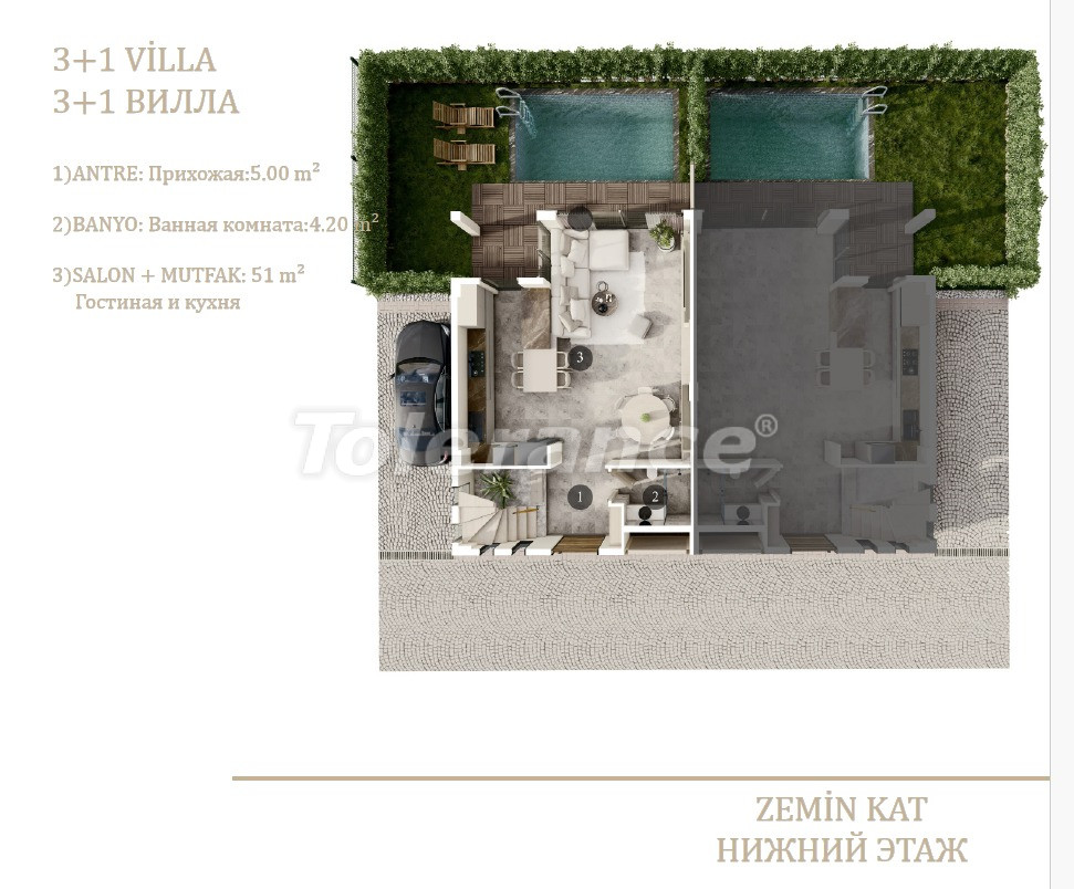 Вилла или дом от застройщика в Дошемеалты, Анталия с бассейном в рассрочку: купить недвижимость в Турции - 104397