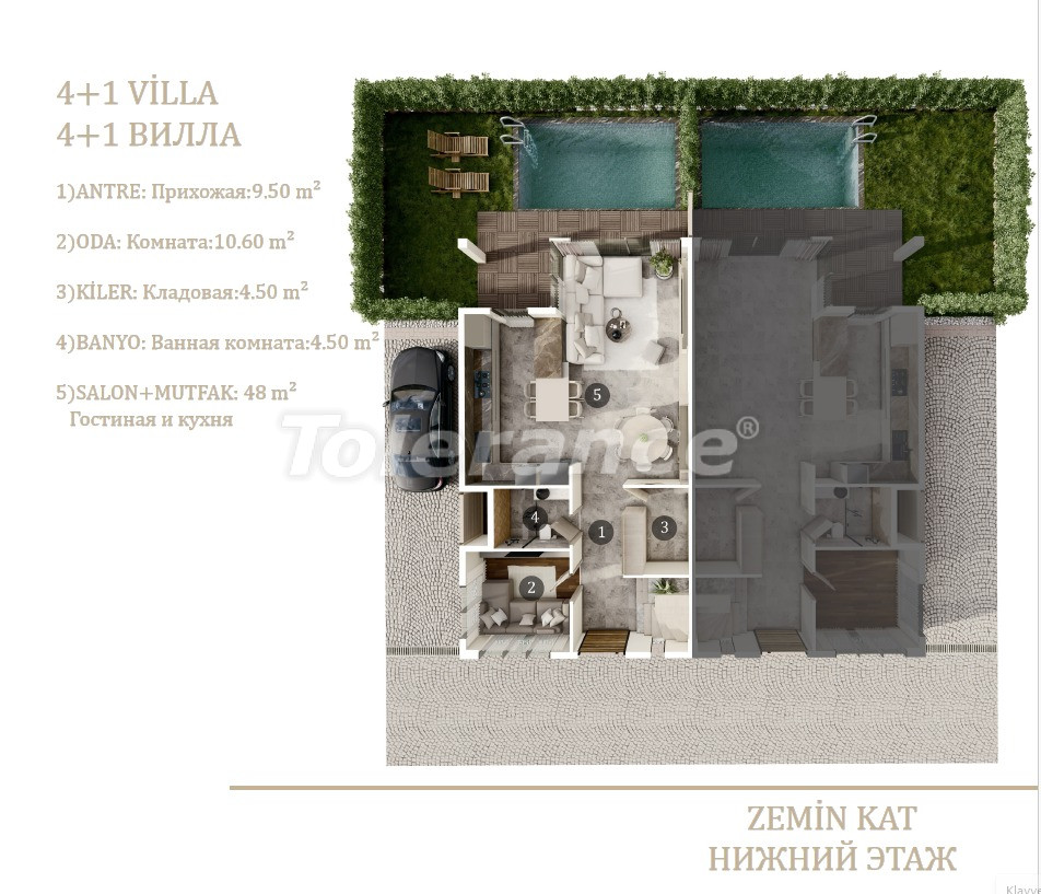 Вилла или дом от застройщика в Дошемеалты, Анталия с бассейном в рассрочку: купить недвижимость в Турции - 104399