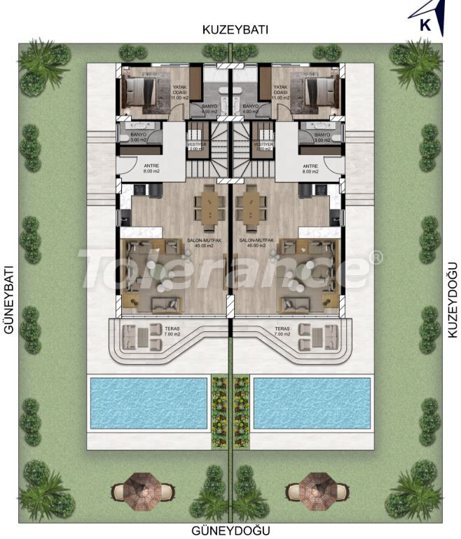 Вилла или дом от застройщика в Эрдемли, Мерсин с бассейном в рассрочку: купить недвижимость в Турции - 137520