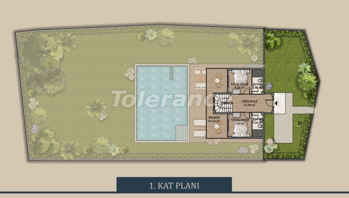 Вилла или дом в Гёджек, Фетхие вид на море с бассейном: купить недвижимость в Турции - 70180