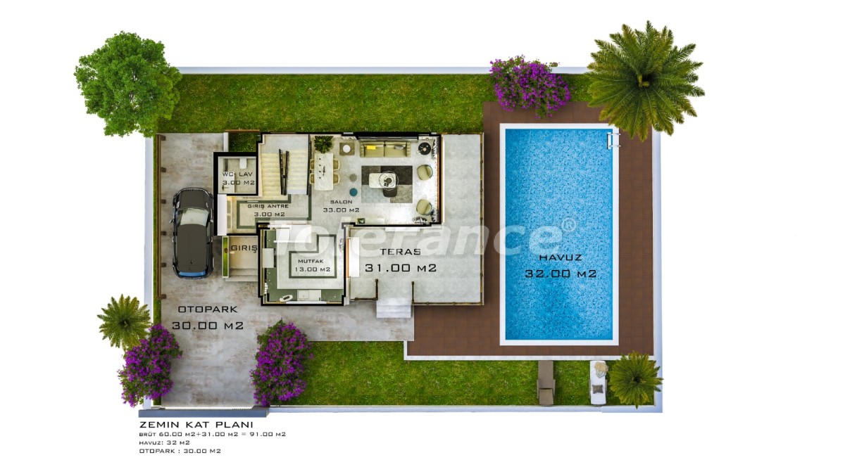 Вилла или дом в Кадрие, Белек с бассейном: купить недвижимость в Турции - 30883