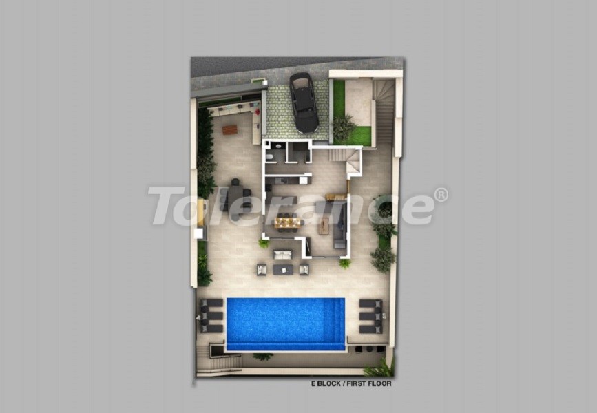 Вилла или дом в Калкане вид на море с бассейном: купить недвижимость в Турции - 27867