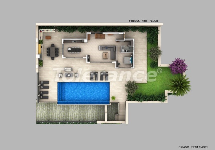 Вилла или дом в Калкане вид на море с бассейном: купить недвижимость в Турции - 27871