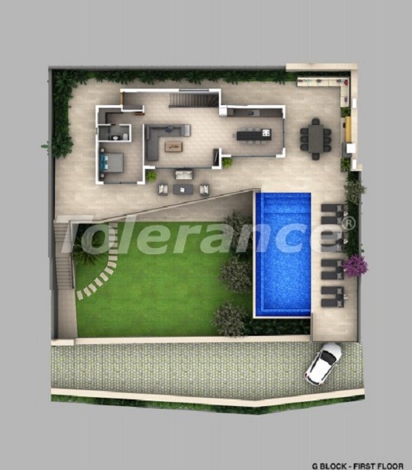 Вилла или дом в Калкане вид на море с бассейном: купить недвижимость в Турции - 27873