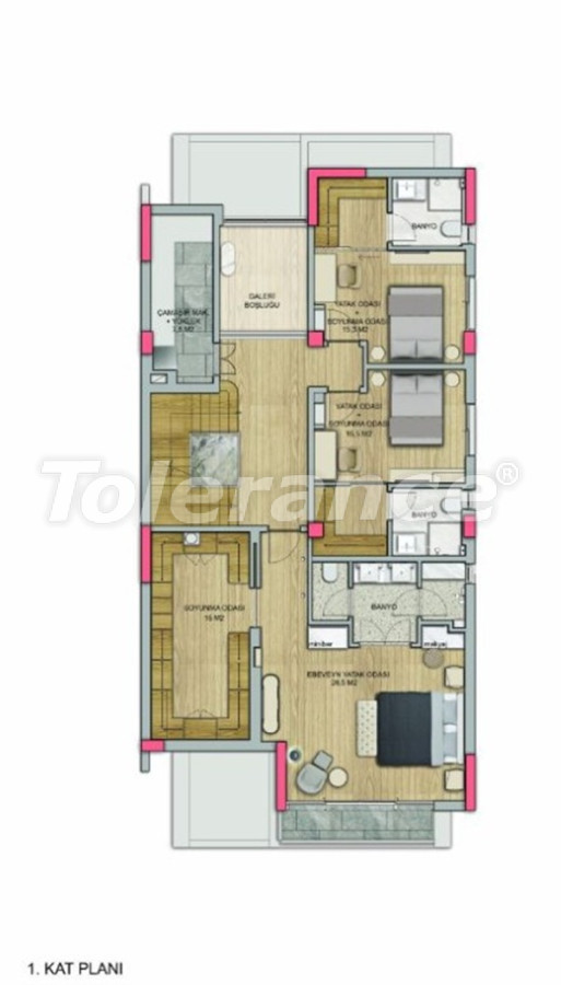 Вилла или дом от застройщика в Лара, Анталия с бассейном: купить недвижимость в Турции - 134898