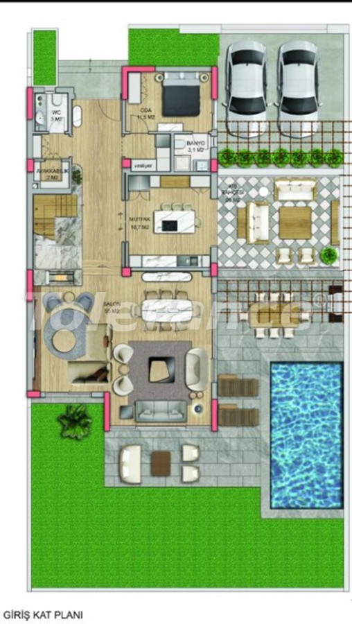 Вилла или дом от застройщика в Лара, Анталия с бассейном: купить недвижимость в Турции - 134899