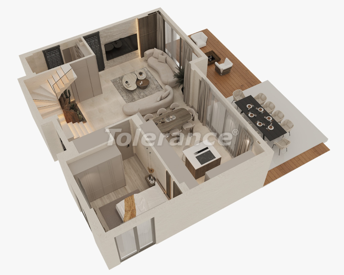 Вилла или дом от застройщика в Текирова, Кемер с бассейном: купить недвижимость в Турции - 136496