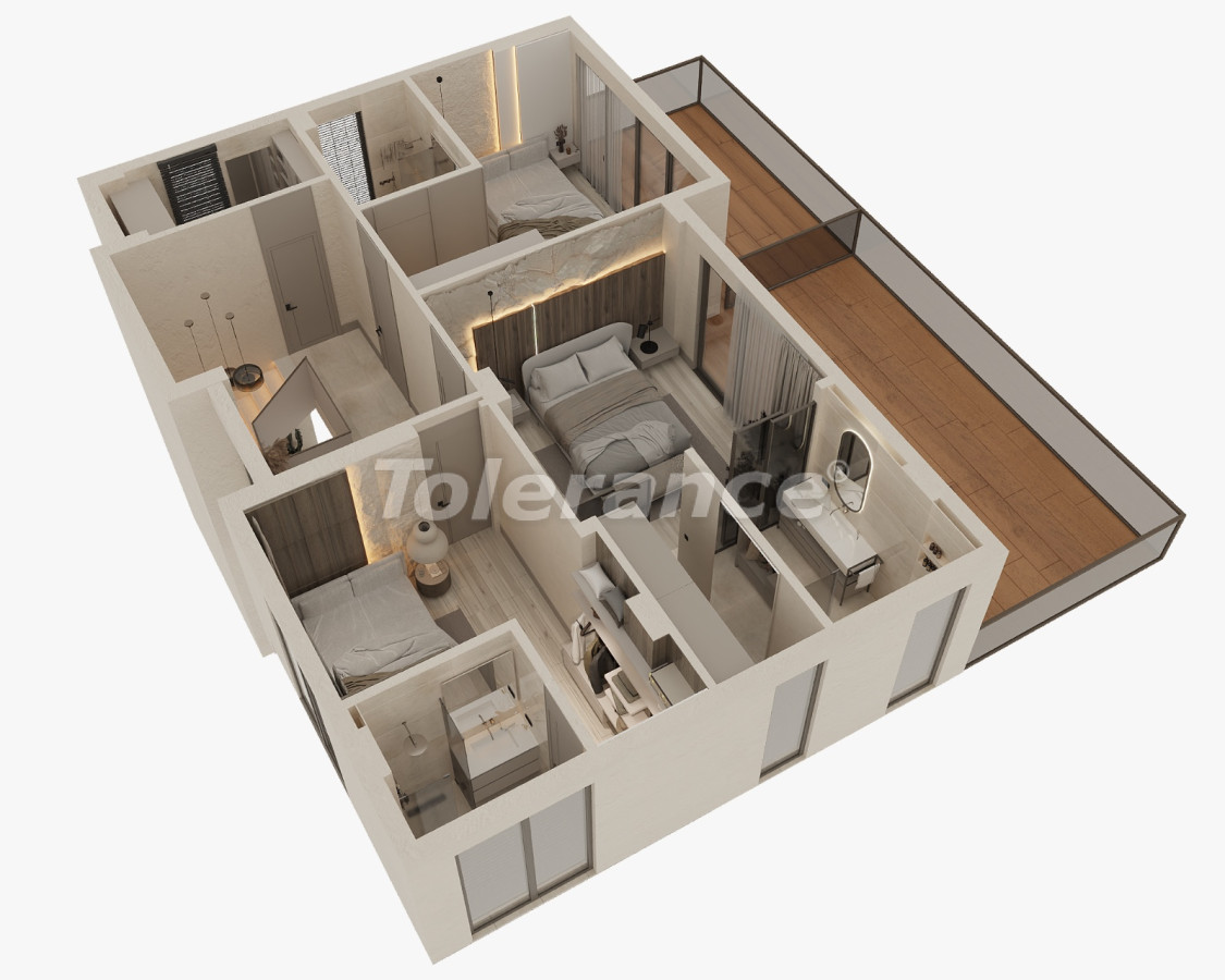 Вилла или дом от застройщика в Текирова, Кемер с бассейном: купить недвижимость в Турции - 136498