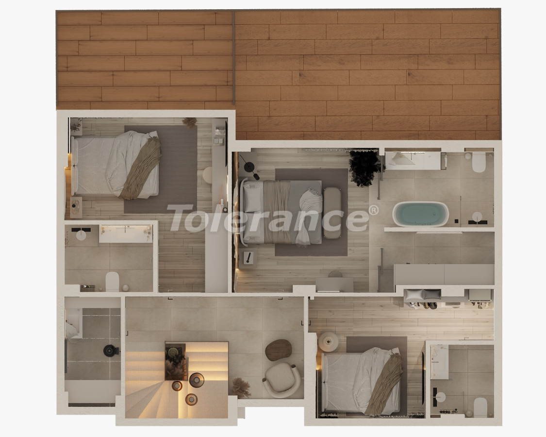 Вилла или дом от застройщика в Текирова, Кемер с бассейном: купить недвижимость в Турции - 136499